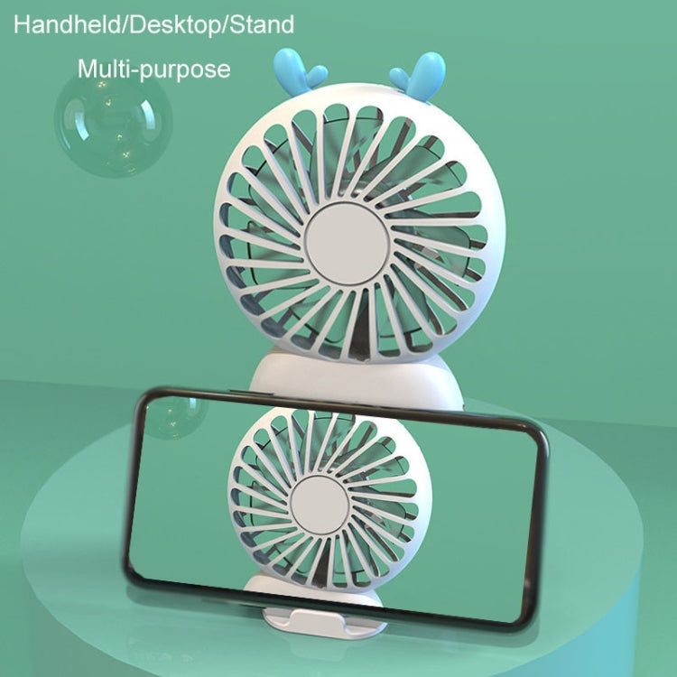 Summer Cartoon Pocket Handheld Stand Fan Rechargeable Silent Mini Fan(Green) - Electric Fans by buy2fix | Online Shopping UK | buy2fix
