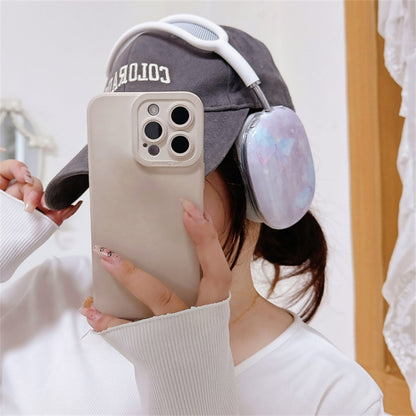 For AirPods Max 1Pair Marble Textured Butterfly Pattern Headphone Silicone Case(Light Purple) - For AirPods Max by buy2fix | Online Shopping UK | buy2fix