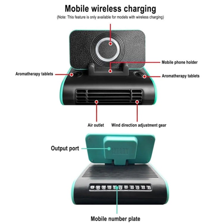 4 in 1 Car Aromatherapy Fan Parking Sign Mobile Phone Holder(24V) - Heating & Fans by buy2fix | Online Shopping UK | buy2fix