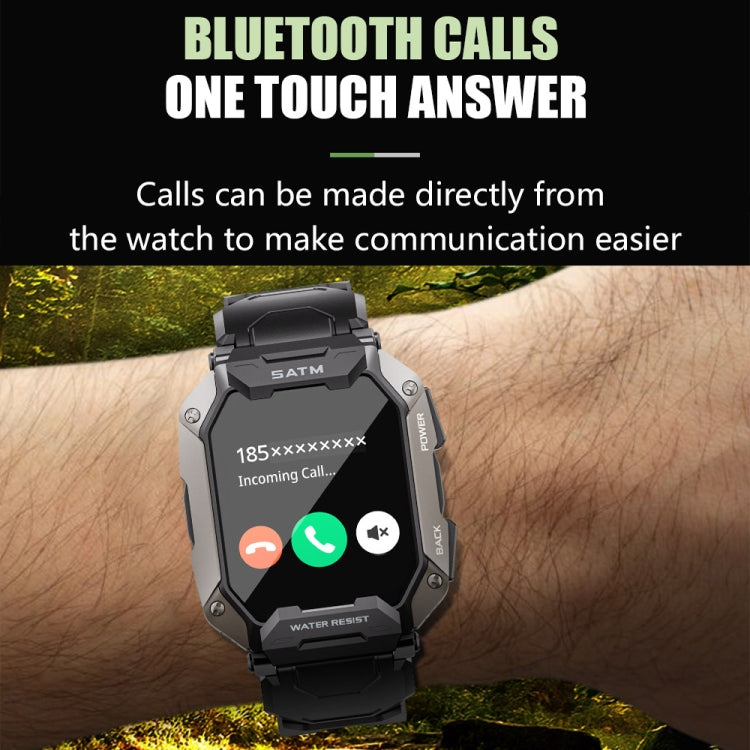 C20Plus 1.81-inch Health Monitoring Waterproof Bluetooth Call Smart Watch, Color: Camouflage Green - Smart Watches by buy2fix | Online Shopping UK | buy2fix