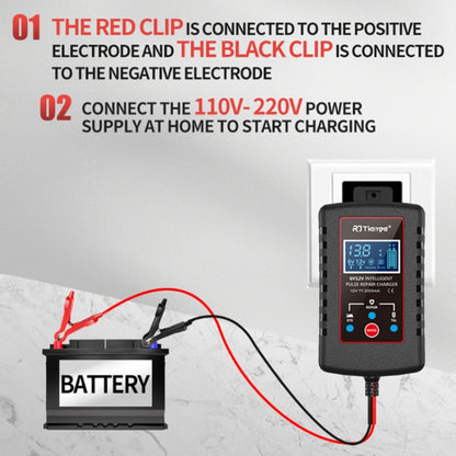 RJtianye 6V/12V ASE Adapter Cable Car Motorcycle Lawn Mower Battery Charger(EU Plug) - Battery Charger by RJtianye | Online Shopping UK | buy2fix