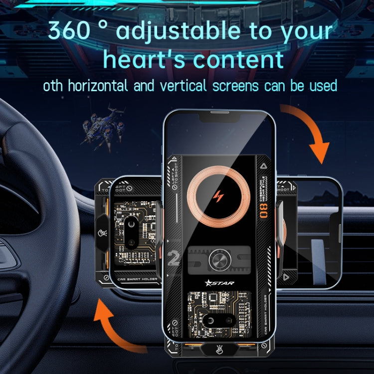 15W QI Protocol Wireless Car Charger Smart Induction Phone Holder(Black) - Wireless Charger Holders by buy2fix | Online Shopping UK | buy2fix