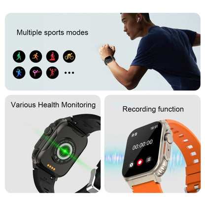 A70 1.96 Inch Health Monitoring Multifunctional IP68 Waterproof Bluetooth Call Smart Watch(Black Steel) - Smart Watches by buy2fix | Online Shopping UK | buy2fix