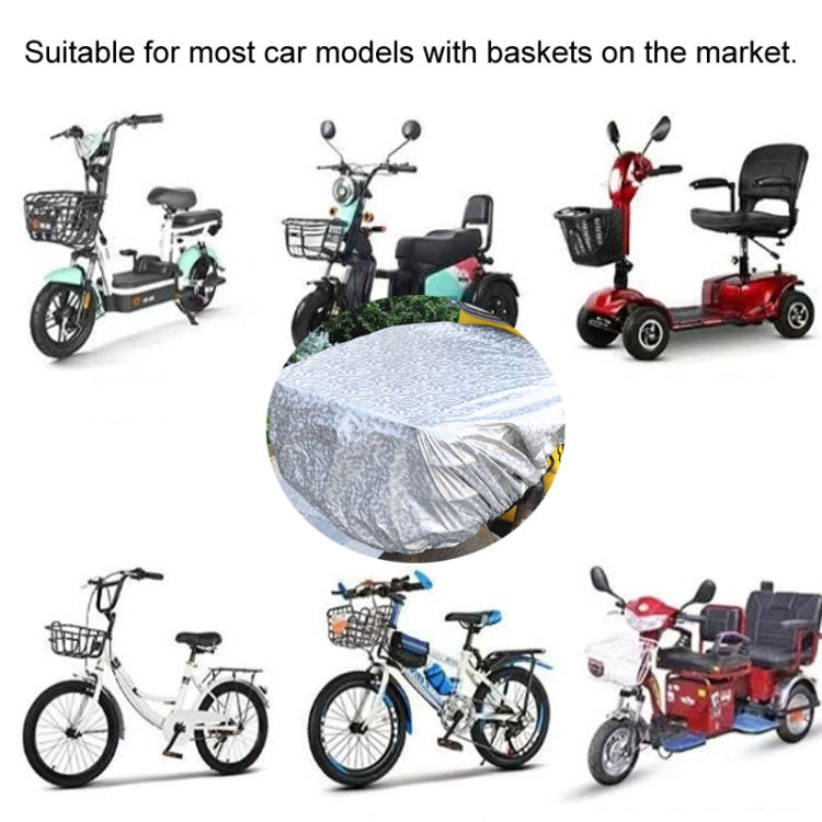 Battery Car Front Basket Rain Cover Bicycle Basket Waterproof Bag Universal, Size: Super Large(Silver) - Raincoat by buy2fix | Online Shopping UK | buy2fix
