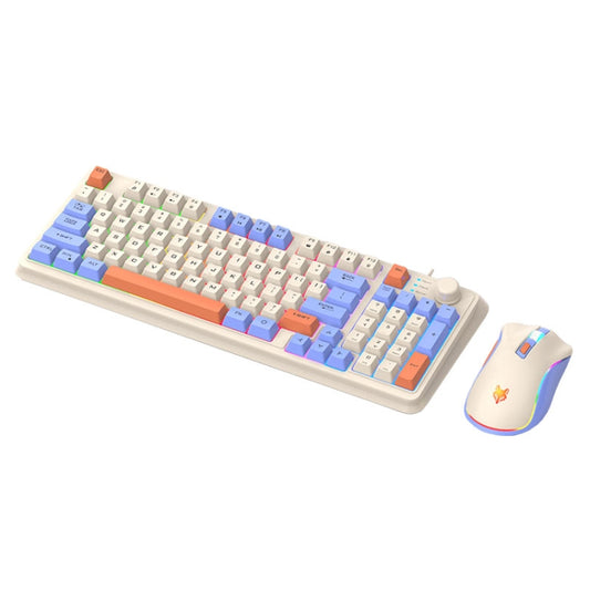 XUNSVFOX K820 Wired Gaming Mechanical Feeling 94 Keys Keyboard And Mouse Set(Lake Blue) - Wired Keyboard by XUNSVFOX | Online Shopping UK | buy2fix