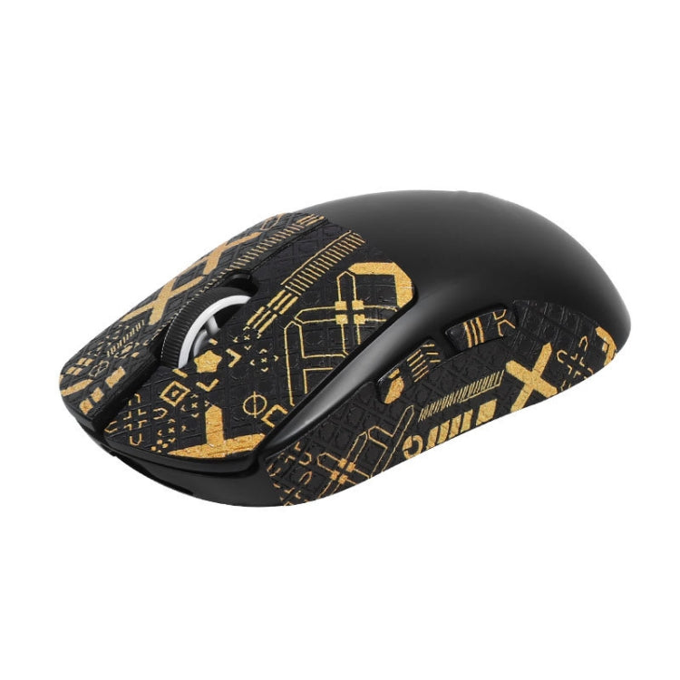 For Logitech GPW 2-Generation Mouse Anti-Slip Stickers Absorb Sweat Paste, Color: Black Gold Print Half Surround - Silicone / Sticker by buy2fix | Online Shopping UK | buy2fix
