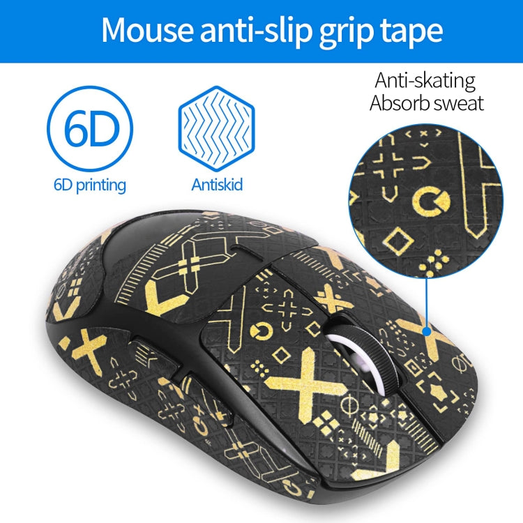 For Logitech GPW 2-Generation Mouse Anti-Slip Stickers Absorb Sweat Paste, Color: White Print Fully Surround - Silicone / Sticker by buy2fix | Online Shopping UK | buy2fix