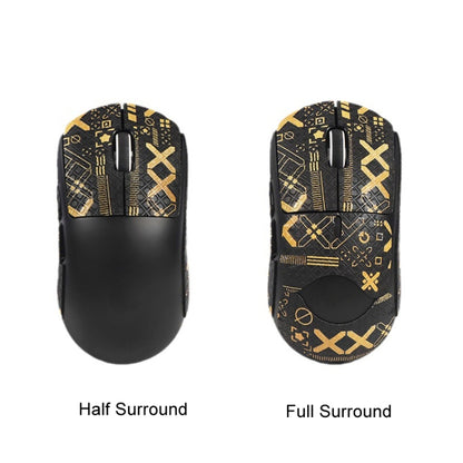 For Logitech GPW 2-Generation Mouse Anti-Slip Stickers Absorb Sweat Paste, Color: Black Gold Print Half Surround - Silicone / Sticker by buy2fix | Online Shopping UK | buy2fix