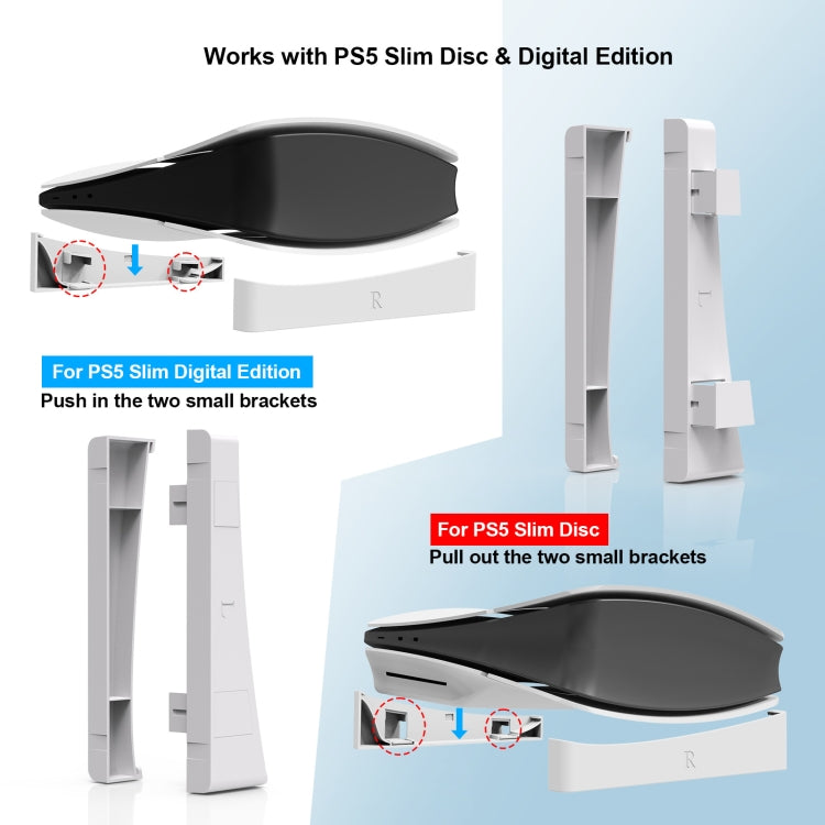 For PS5 Slim JYS-P5189 Console Horizontal Placement Stand Digital / Optical Drive Version Universal Storage Mount(Black) - Holder by JYS | Online Shopping UK | buy2fix