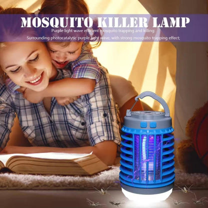 E-SMARTER W890-1 Solar LED Electric Shock Mosquito Light Outdoor USB Rechargeable Lighting Mosquito Trap(Blue) - Repellents by E-SMARTER | Online Shopping UK | buy2fix