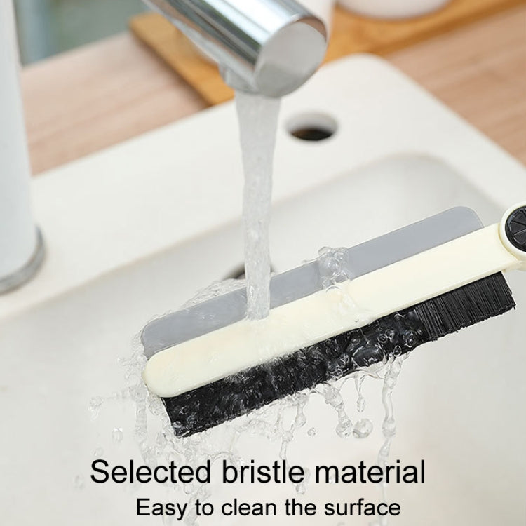 Household Multifunctional Crevice Brush Bathroom Long Handled Groove Cleaning Brush(Milk Yellow) - Sponges, Cloths & Brushes by buy2fix | Online Shopping UK | buy2fix