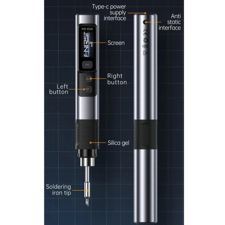 FNIRSI Portable Constant Temperature Soldering Iron Set, Model: HS-02B Upgrade K+C2C Line+90W US Plug - Soldering Iron Set by FNIRSI | Online Shopping UK | buy2fix