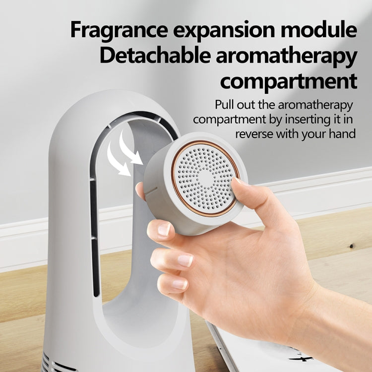 Home Desktop USB Charging Digital Display Portable Bladeless Aromatherapy Fan, Color: Silver - Electric Fans by buy2fix | Online Shopping UK | buy2fix