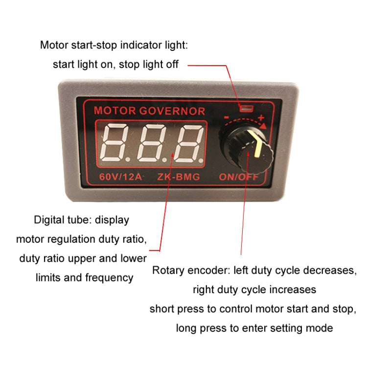 9-60V/12A/500W PWM Motor Fan DC Motor Speed Controller(With Shell) - Other Accessories by buy2fix | Online Shopping UK | buy2fix