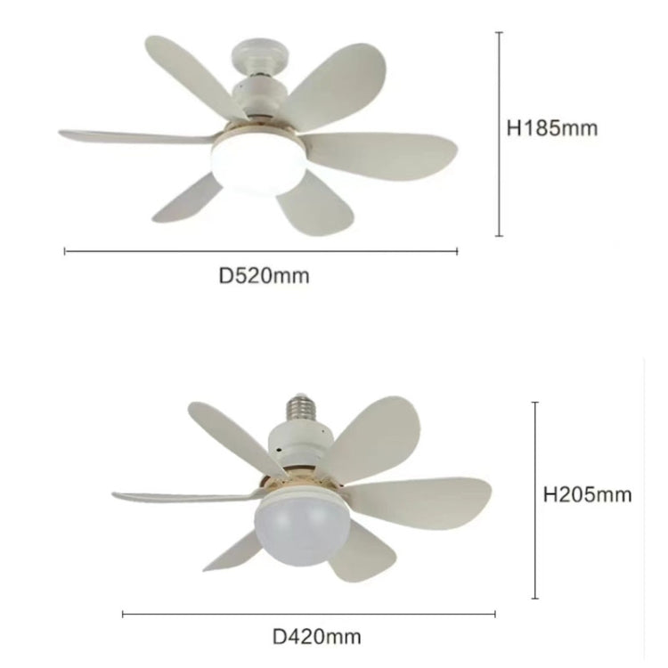 Home Small Fan Light E27 Snail Mouth Suspension Fan Lamp, Size: 520x185mm 40W Multi-color(Remote Control Without Base) - Electric Fans by buy2fix | Online Shopping UK | buy2fix