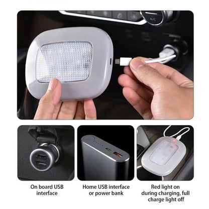 Car USB Charging Strong Magnetic Roof Reading LED Light(Beige) - Dome Lights by buy2fix | Online Shopping UK | buy2fix