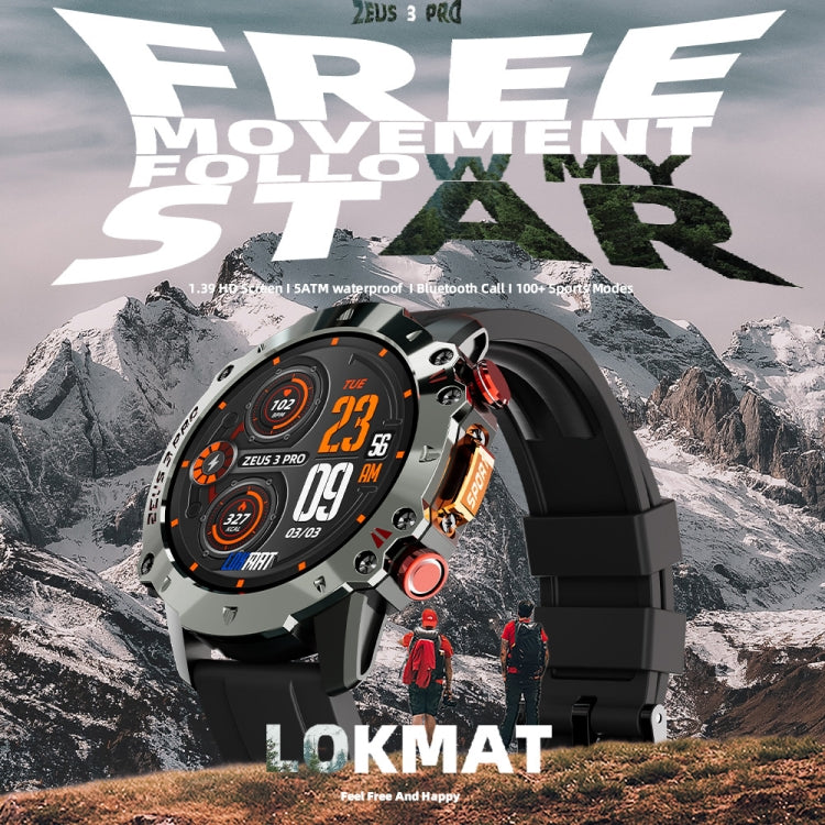 LOKMAT ZEUS3 Pro 1.39-Inch 5ATM Waterproof Outdoor Sports Bluetooth Call Smart Watch(Orange) - Smart Watches by LOKMAT | Online Shopping UK | buy2fix