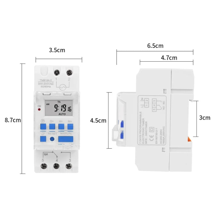 SINOTIMER TM919A-3 24V 16A Din Rail Mount Digital Timer Switch Microcomputer Weekly Programmable Time Relay Control - Switch by SINOTIMER | Online Shopping UK | buy2fix