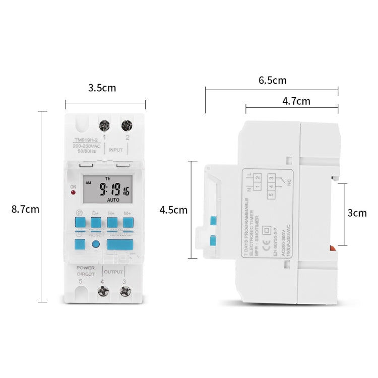 SINOTIMER TM919H-1 110V 16A DIN Rail 4 Pins Voltage Output Digital Switch Timer Automatic Cycle Timing Controller - Switch by SINOTIMER | Online Shopping UK | buy2fix