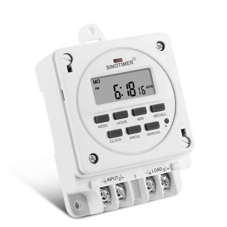 SINOTIMER TM618E -4 12V Smart Digital 7 Days Programmable Timer Switch 16A Controller With Mounting Base - Switch by SINOTIMER | Online Shopping UK | buy2fix