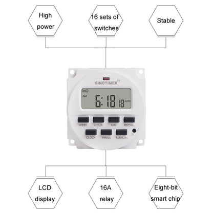 SINOTIMER Programmable Timer Switch Time Controller, Model: TM618H-3 24V - Digital Countdown by SINOTIMER | Online Shopping UK | buy2fix