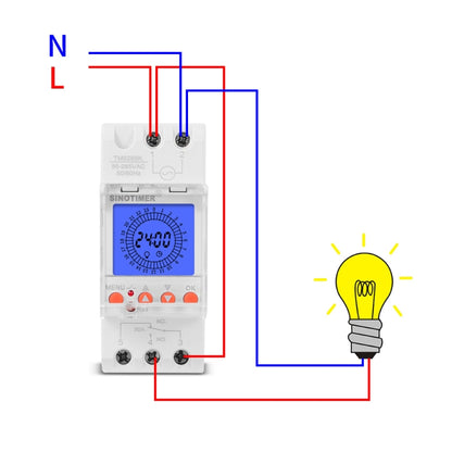 SINOTIMER  TM929BKL 85-265V 30A 24hrs Digital Analogue Din Module Time Switch With Backlight - Switch by SINOTIMER | Online Shopping UK | buy2fix