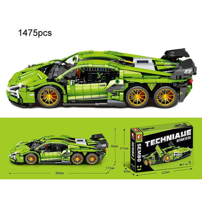 SEMBO 701001 1:14 Sports Racing Car Model Building Blocks Puzzle Assembly Children Toy - Building Blocks by SEMBO | Online Shopping UK | buy2fix