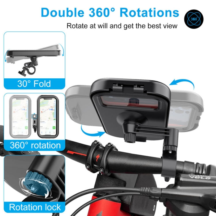 Waterproof Motorcycle Bicycle Cell Phone Holder 360 Rotating Riding Navigation Holder, Model: Handlebar Stand - Holder by buy2fix | Online Shopping UK | buy2fix