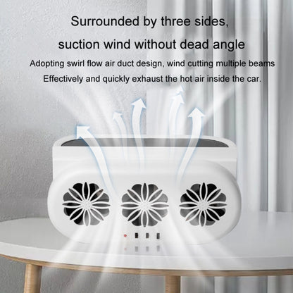 USB Plug-In Car Window Exhaust Fan Car Air Circulation Cooling Ventilation Fan, Color: Solar White - Heating & Fans by buy2fix | Online Shopping UK | buy2fix