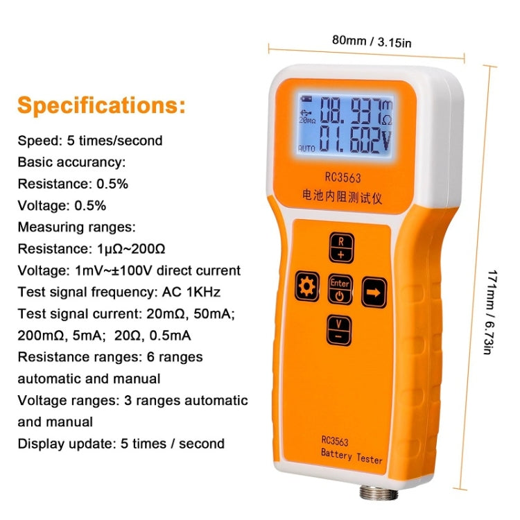 High-Precision Battery Voltage Internal Resistance Tester, Specifications: Host+Clamp - Battery & Resistance Tester by buy2fix | Online Shopping UK | buy2fix