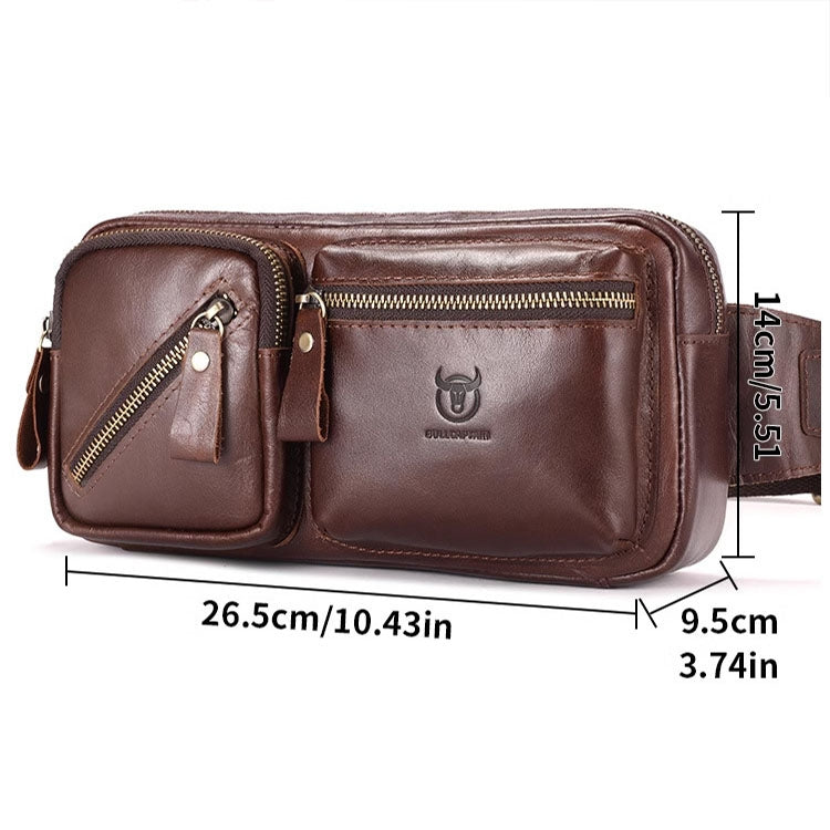 BULL CAPTAIN 082 Large-Capacity First-Layer Cowhide Retro Single-Shoulder Crossbody Bag(Brown) - Single-shoulder Bags by BULL CAPTAIN | Online Shopping UK | buy2fix