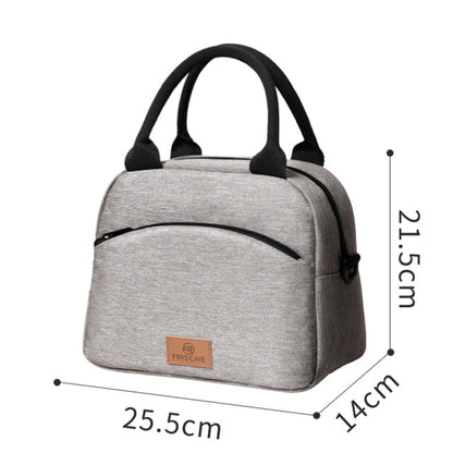 FRISCHE Portable Handheld Insulated Lunch Pack Outdoor Picnic Large Capacity Bento Bag(Gray) - Lunch Bags by FRISCHE | Online Shopping UK | buy2fix