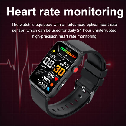 Smart Watch Ring ECG Temperature Heart Rate Blood Pressure Health Bluetooth Talking Watch, Color: Red Silicone - Smart Wristbands by buy2fix | Online Shopping UK | buy2fix