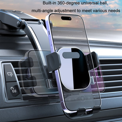 Car Suction Cup Dashboard Automatic Lock Mobile Phone Holder, Style: Brushed Waterfall Base - Car Holders by buy2fix | Online Shopping UK | buy2fix