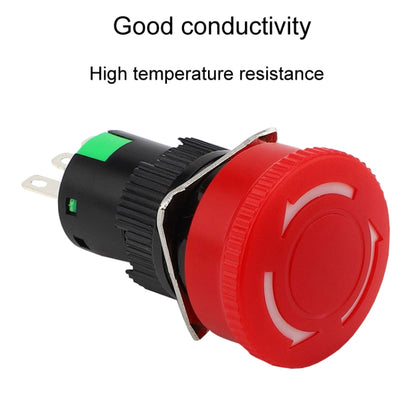 LA16 16mm Mounting Hole Emergency Stop Switch Mushroom Type Self-Locking Pushbutton Switches - Others by buy2fix | Online Shopping UK | buy2fix