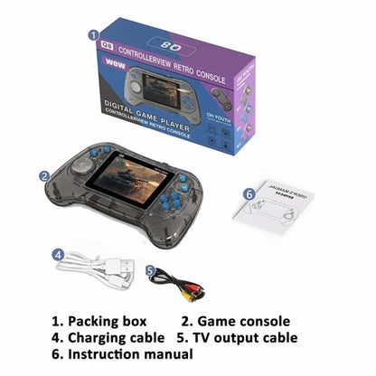 Q8 Handheld Game Console 3.0 Inch Screen Support TV Connection Built In 800 Games Singles Transparent Gray - Pocket Console by buy2fix | Online Shopping UK | buy2fix