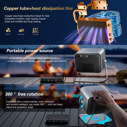 TOUMEI X6 4K HD Home Theater Office Teaching Microphone Karaoke Projector GTV Google Systems(EU Plug) - Mini Projector by TOUMEI | Online Shopping UK | buy2fix