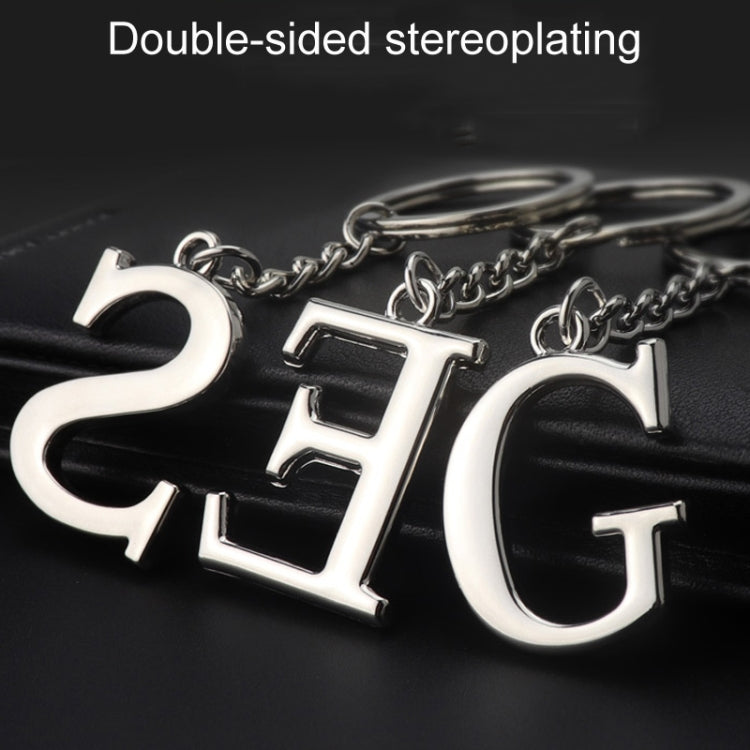 Double-Sided Three-Dimensional Plating Alphabet Keychain, Style: A - Key Rings by buy2fix | Online Shopping UK | buy2fix