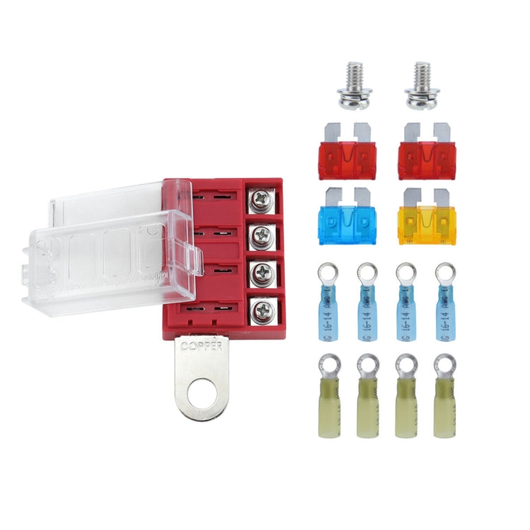 4-way RV Yacht Ignition Protection Battery Terminal Fuse Block, Specification: Three - Fuse by buy2fix | Online Shopping UK | buy2fix