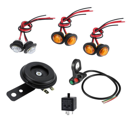 3 In 1 ATV Motorcycle Turn Signal LED Light Horn Kit - Electrical Instruments by buy2fix | Online Shopping UK | buy2fix