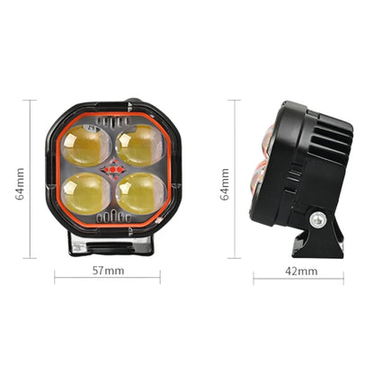 LED Motorcycle Spotlight With Red Devil Eye Spotlight High and Low Beam External Headlight - Headlights by buy2fix | Online Shopping UK | buy2fix