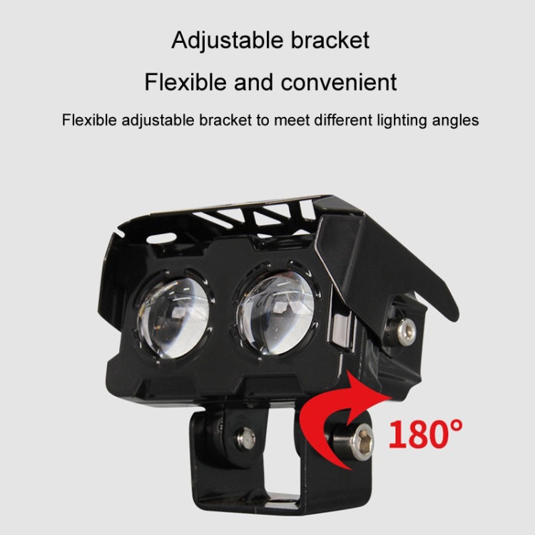 12W Motorcycle Spotlight High Bright Two Color Modified External Waterproof LED Lens Headlight(Always Bright - 3 Wire) - Headlights by buy2fix | Online Shopping UK | buy2fix