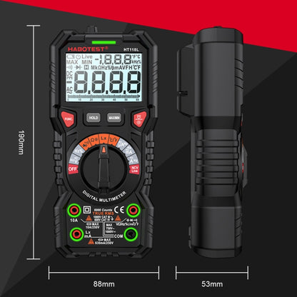 HABOTEST HT118L Mini High Precision Intelligent Anti-Burning Electrician Multimeter(Black) - Digital Multimeter by HABOTEST | Online Shopping UK | buy2fix