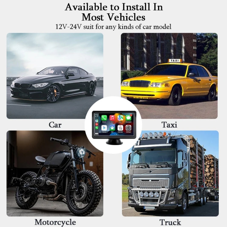 7 Inch Bluetooth 5.0 Portable CarPlay Monitor, Specifications: Display + Camera - Car MP3 & MP4 & MP5 by buy2fix | Online Shopping UK | buy2fix