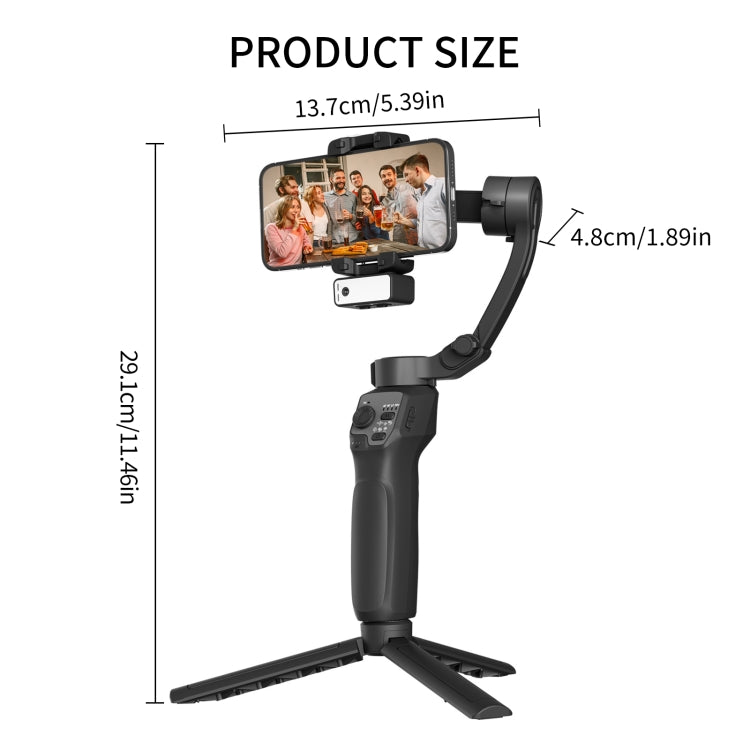 Three-Axis Anti-Shake Smart Gimbal Handheld Stabiliser With Face Follow Shot(Black) - Handheld Gimbals by buy2fix | Online Shopping UK | buy2fix