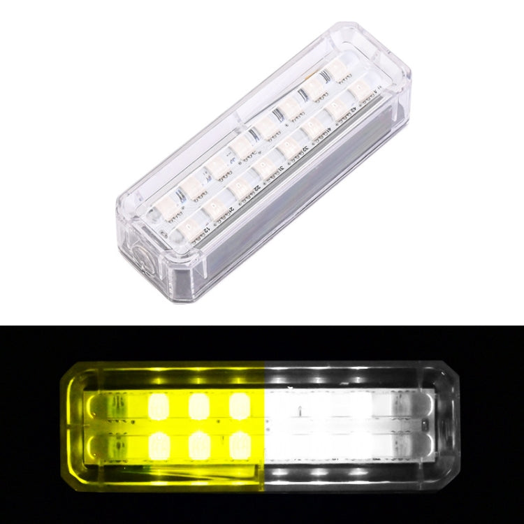 Solar Car Warning Double-Row Flashing Lights, Color: Yellow White - Warning Lights by buy2fix | Online Shopping UK | buy2fix