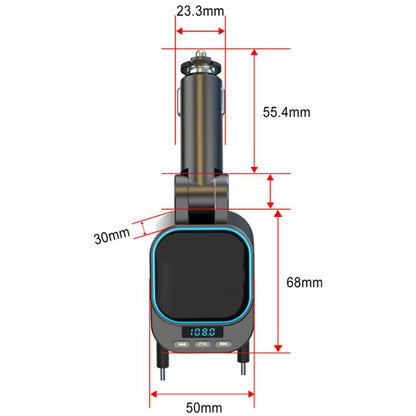 BC97 Dual Retractable Cable Car Charger Automobile Bluetooth MP3 Player - Car Charger by buy2fix | Online Shopping UK | buy2fix