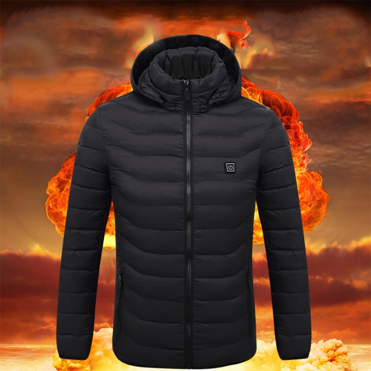 Winter Smart Electric Heating Hooded Jacket, Size:XXXXL(Black) - Down Jackets by buy2fix | Online Shopping UK | buy2fix