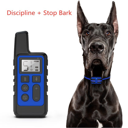 500m Dog Training Bark Stopper Remote Control Electric Shock Waterproof Electronic Collar(Blue) - Training Aids by buy2fix | Online Shopping UK | buy2fix