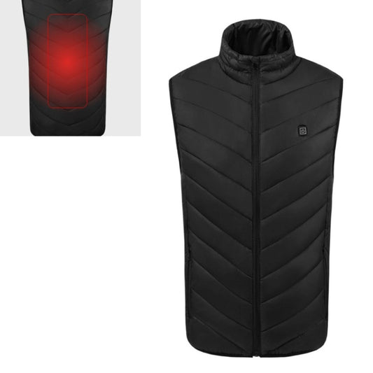 USB Security Smart Constant Temperature Fever Men Stand Collar Cotton Vest (Color:Black Size:M) - Down Jackets by buy2fix | Online Shopping UK | buy2fix